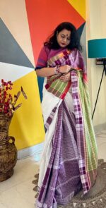 Gamcha Patchwork Saree - Image 4