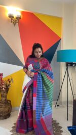 Gamcha Patchwork Saree - Image 2