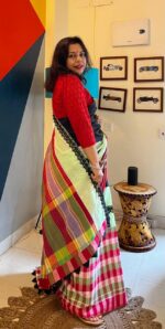 Gamcha Patchwork Saree - Image 2