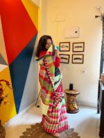Gamcha Patchwork Saree - Image 3