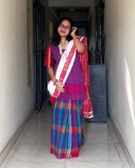 Handloom Gamcha multicoloured saree - Image 3
