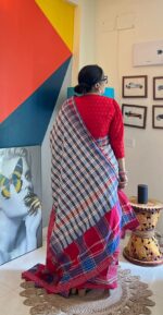 Gamcha multicoloured saree - Image 2