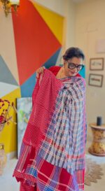 Gamcha multicoloured saree - Image 3