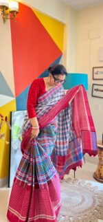 Gamcha multicoloured saree - Image 4