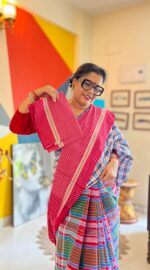 Gamcha multicoloured saree - Image 5