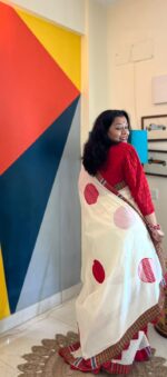 Handloom Gamcha multicoloured saree - Image 5